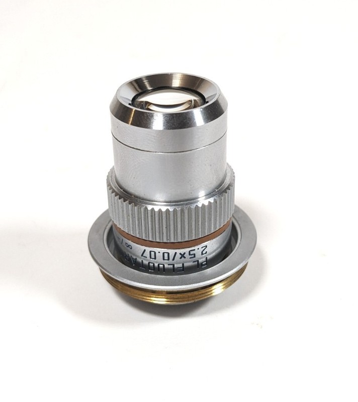 Leica Pl Fluotar 2,5x/ 0,07 Oo/-  Gew. Rms/ Ada. M32 Mikroskop Objektiv (507010)