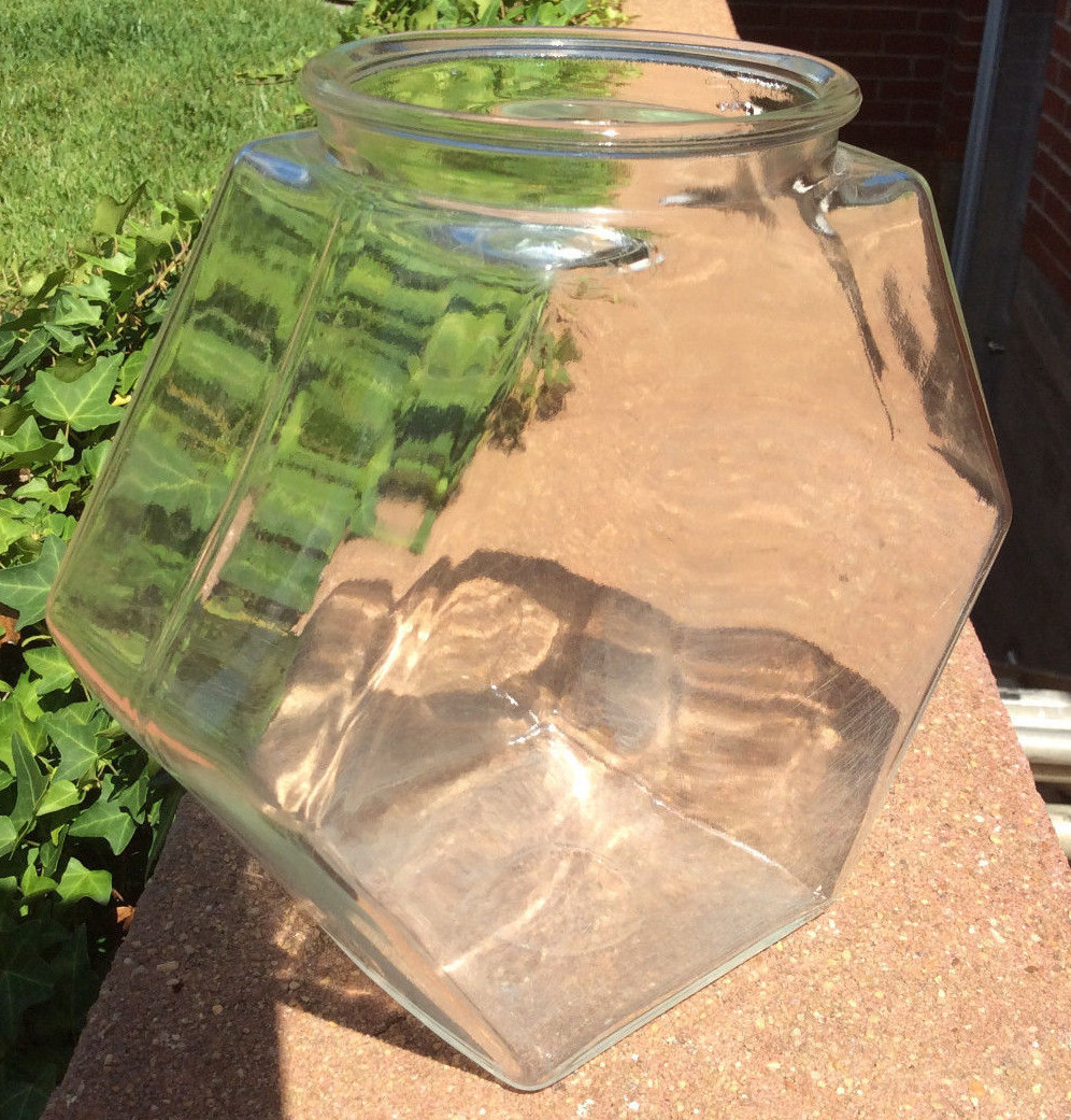 Vntage Six Sided Glass Fishbowl; c1950s-60s. No Marks; Good Original Condition
