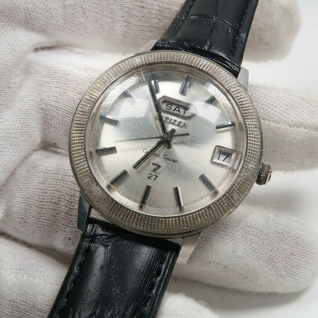 Vintage CITIZEN CRYSTAL 7 SEVEN ACSS 2816a-TA 27J rare watch