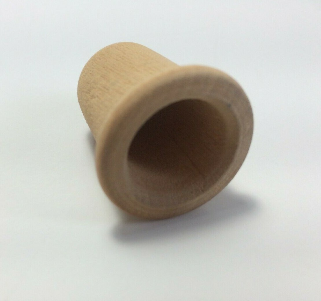 Hand Painted Collectible Wood Thimble w/ Red Flower / Leaves