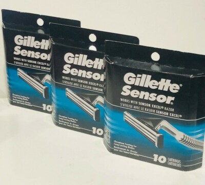 GILLETTE SENSOR  10 CARTRIDGES  BUNDLE OF 3  (30 TOTAL)
