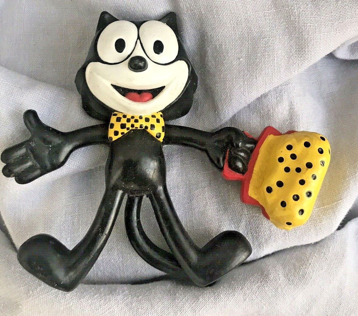 Vintage 1989 Hard Plastic Felix The Cat Figure Bendable Toy