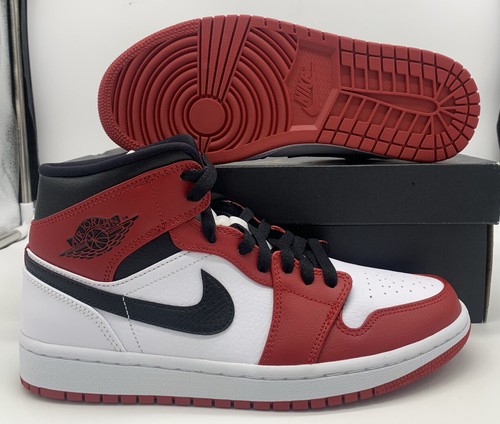 

Nike Air Jordan 1 Mid (мужской размер 7,5) Chicago White Heel 554724-173 Красный Белый, Nike Air Jordan 1