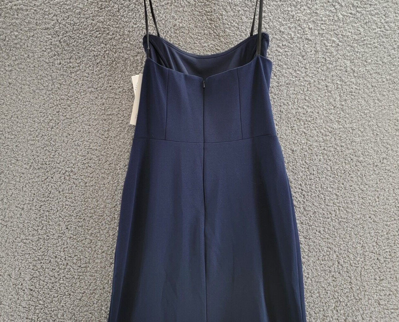 AQUA Strapless Gown Women's 8 Navy Solid Sweetheart Neck Slit Back Zip Closure - Picture 10 of 15