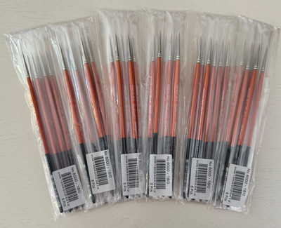 LOT OF 36, #18/0 ROUNDS by  KingArt (Premium Multi-Purpose Detail Art Brushes)