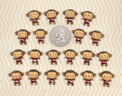 20 pcs x 3/4'' Resin Monkey Flatback Embellishments Scrapbook /Cute SB459