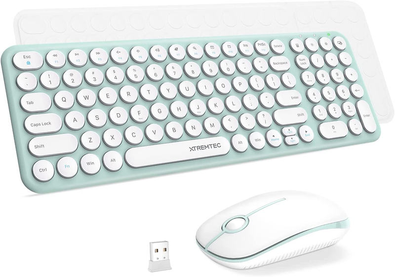 Wireless Keyboard Mouse Combo Cute Kawaii Aesthetic Quiet Keyboard Ergonomic