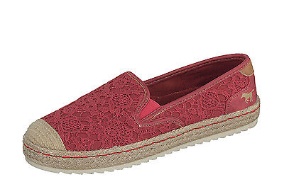 Mustang NEW 1245-207 red floral lace espadrilles flat fashion shoes 3-8 RRP £40