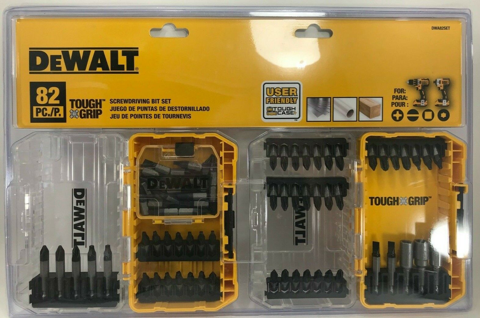 DEWALT Tough Grip 82-Piece Shank Screwdriver Bit Set DEWALT Tough Grip 82-Piece Shank Screwdriver Bit Set