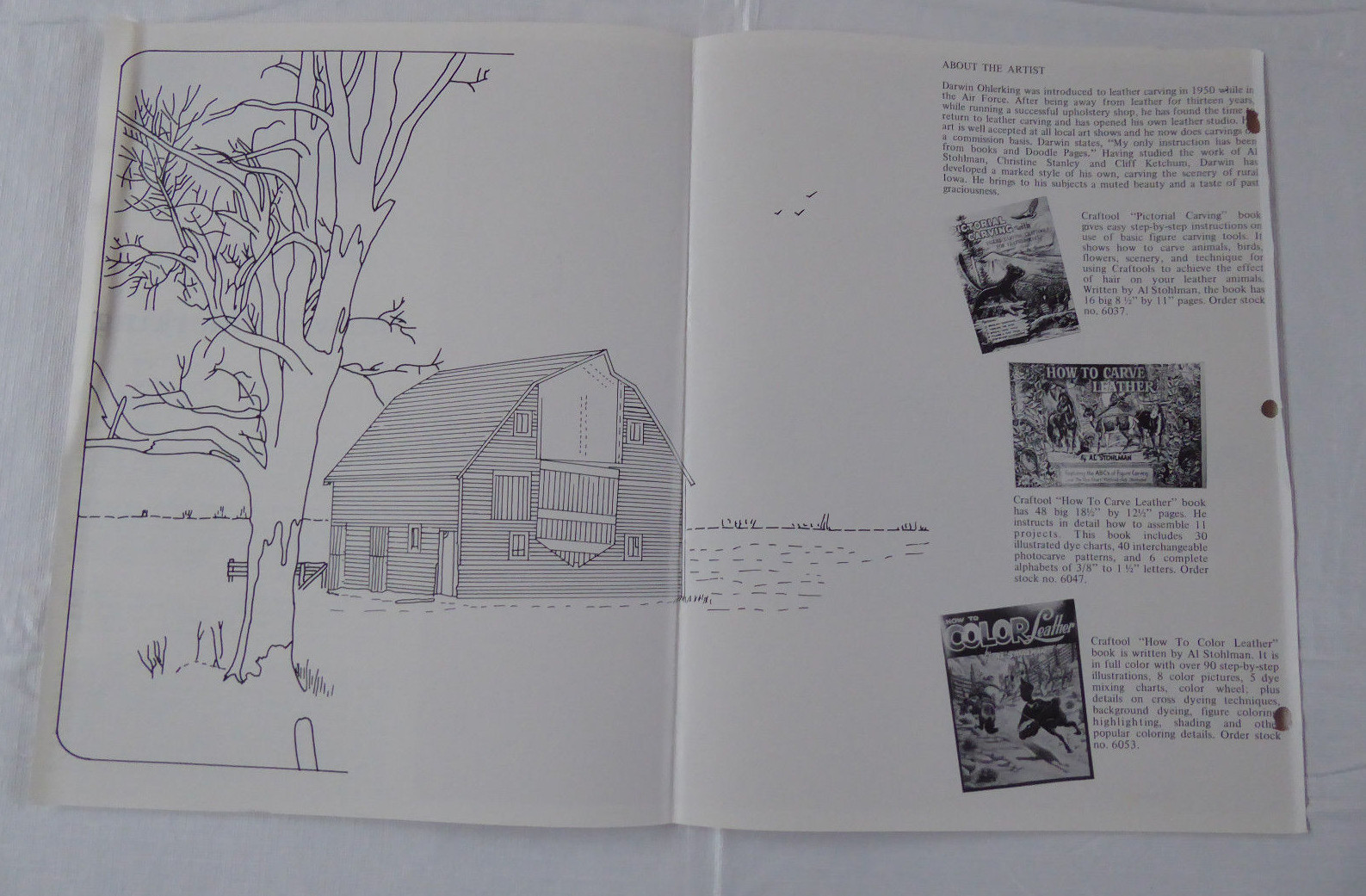 VTG TANDY LEATHER TOOLS DOODLE PAGE OF THE MONTH DISCONTINUED SERIES 3D PAGE 10