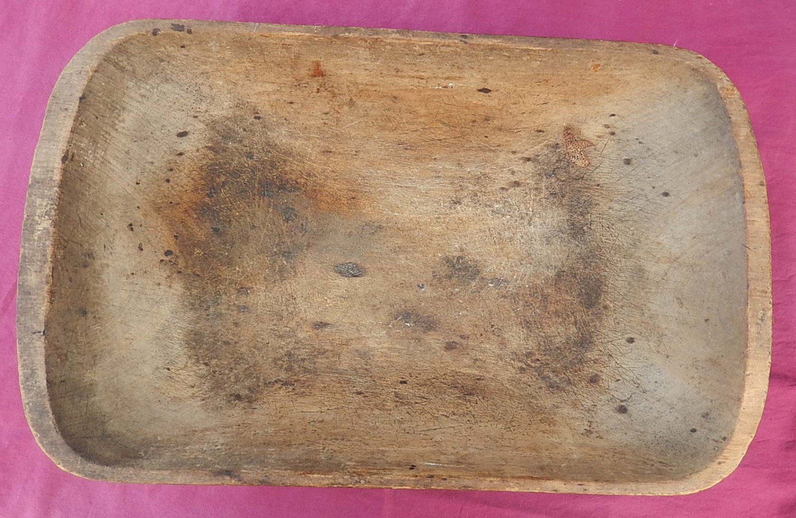 Traditional Rectangular Antique Maine Wooden Trencher / Chopping Bowl