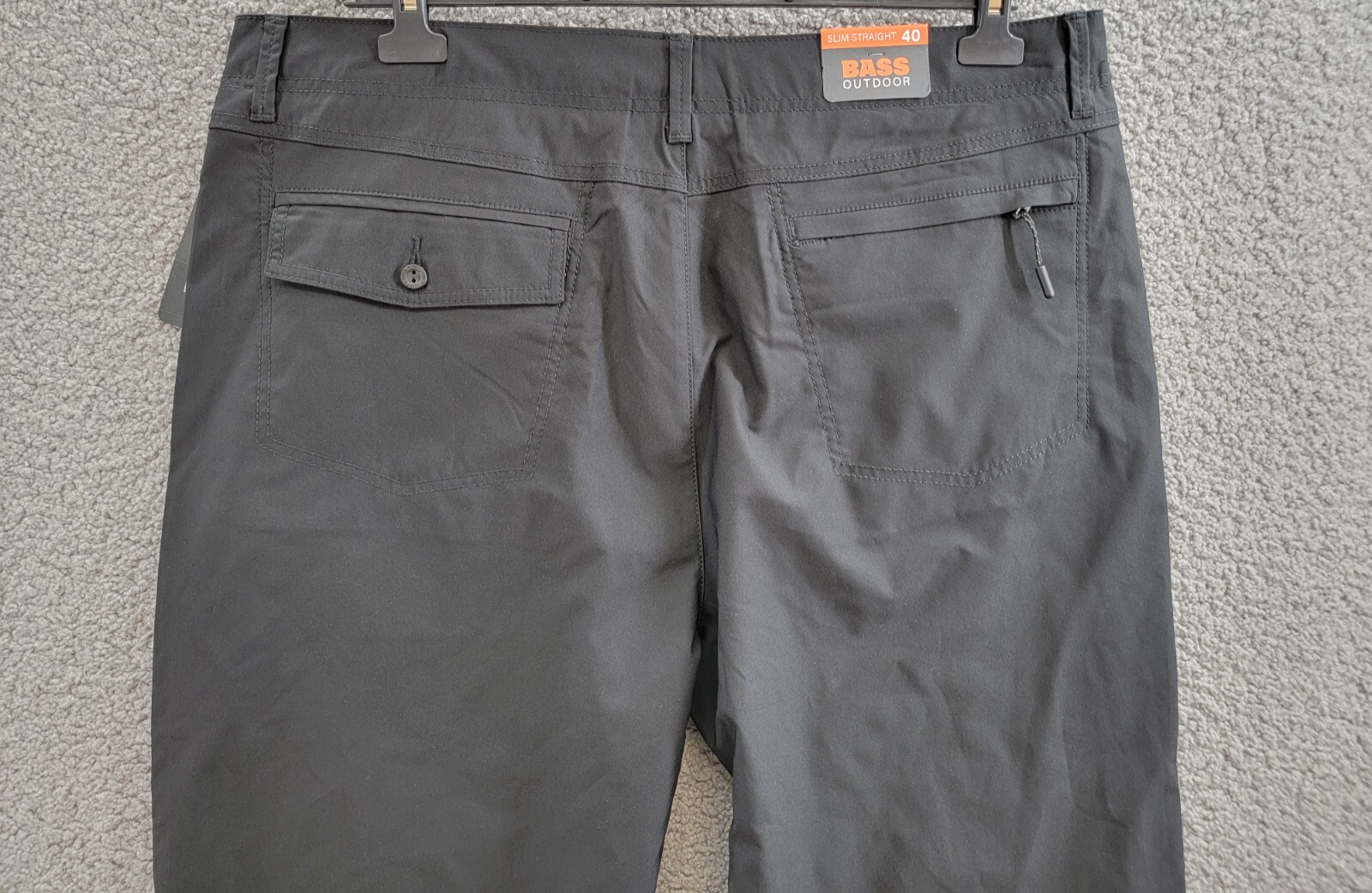 Bass Outdoor Straight-Fit Traveler Pants Men's 40 Caviar High Rise Slash Pocket - Picture 13 of 19