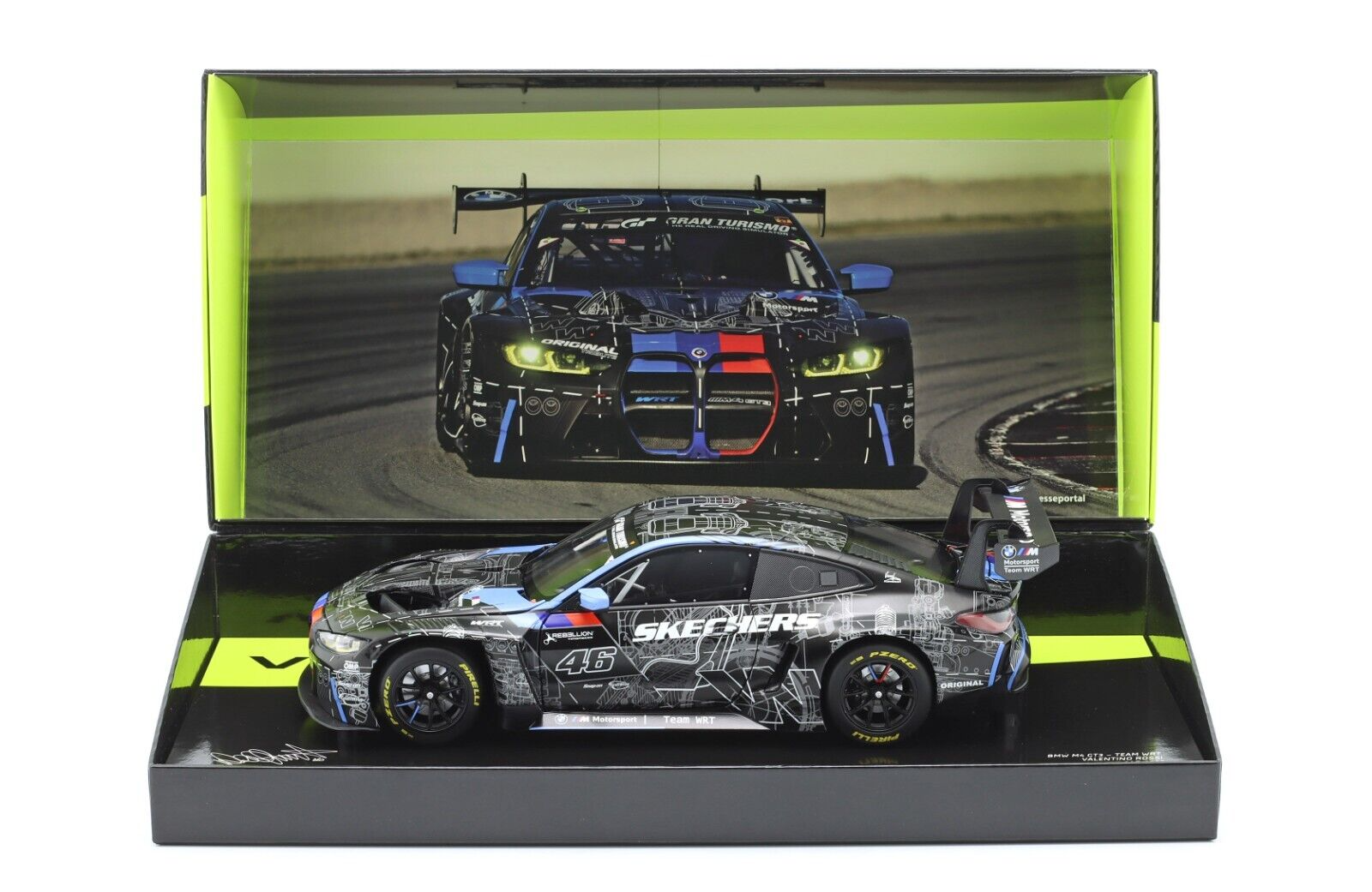 世界限定749台VR46 BMW M4 GT3 1/18 minichamps 1:18 2023 Test Car Team WRT -- #46 Valentino Rossi BMW M4