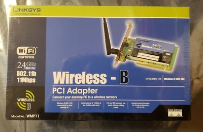 Linksys Wireless-B  PCI Adapter Model WMP11 802.11b 2.4 GHZ 11Mbps BRAND NEW!