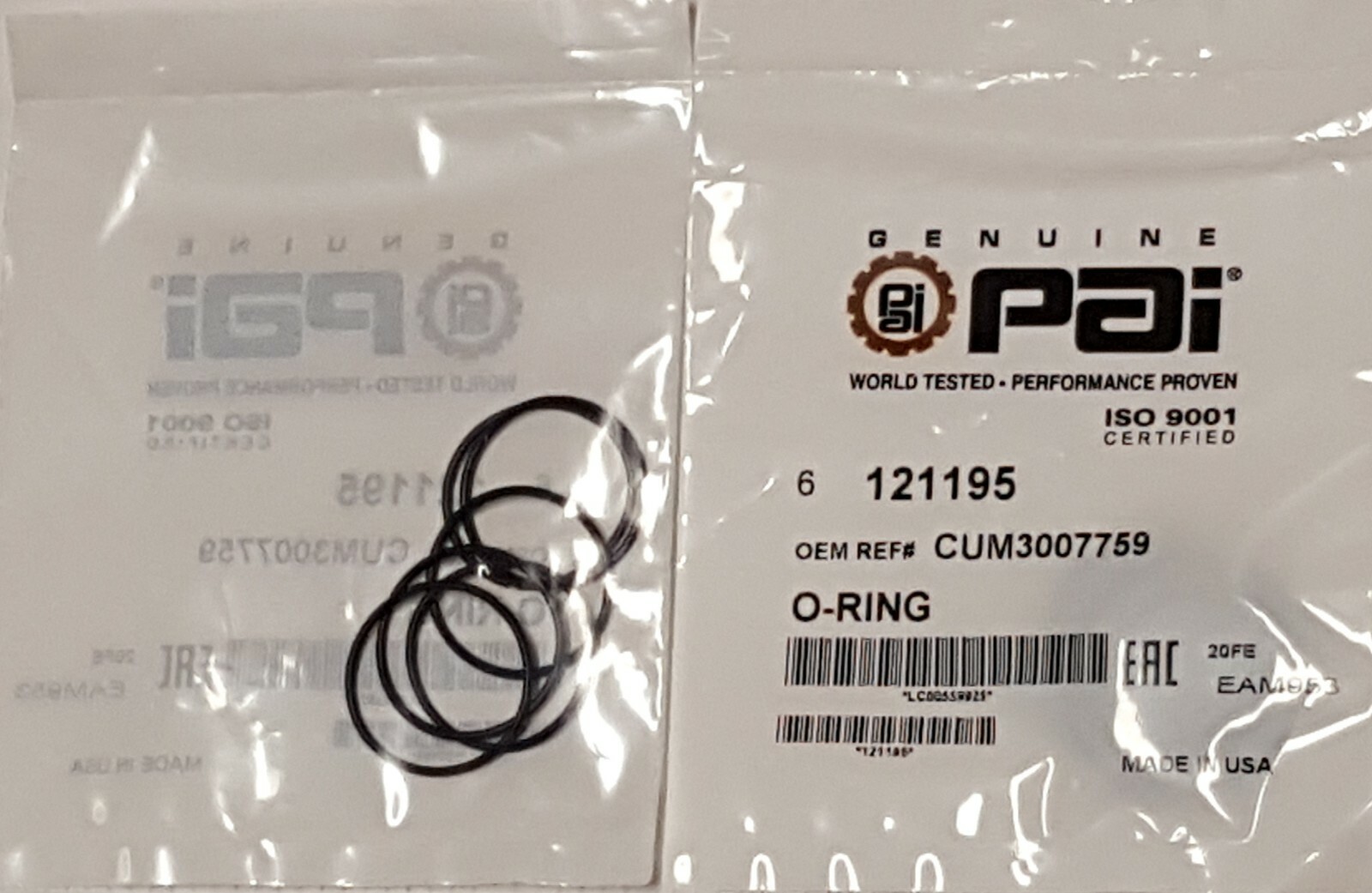 Injector sleeve O Ring for Cummins N14 855 L10 Qty 6 Ref # 3007759