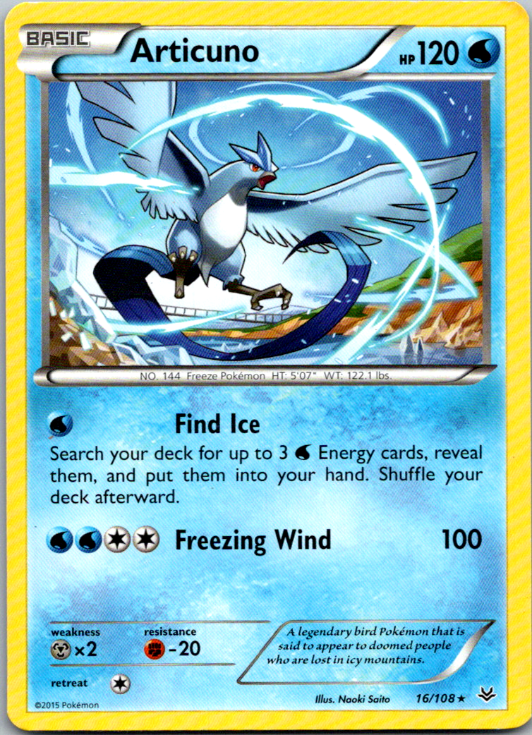 Pokémon TCG - Articuno - 16/108 - Rare - XY: Roaring Skies