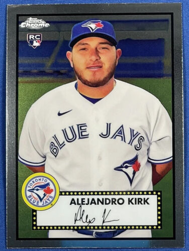2021 TOPPS CHROME PLATINUM ANNIVERSARY ROOKIE CARD OF ALEJANDRO KIRK RC #47 B05. rookie card picture