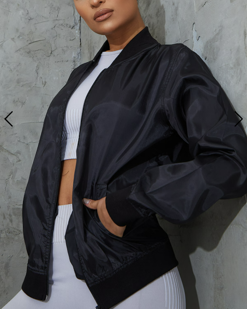 アウター　110 Pretty Little Thing Black Basic Lightweight Bomber Jacket