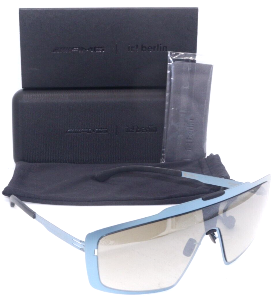 Pre-owned Ic! Berlin Ic Berlin Mb Shield 03 Electric Blue With Brown Gradient Lens Sunglasses 141mm