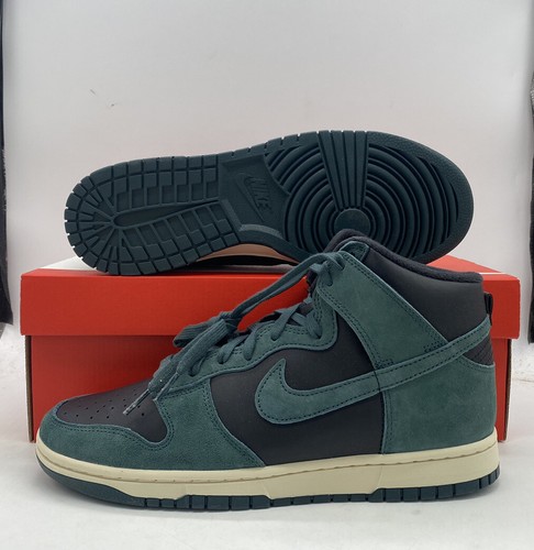 

Мужские размеры Nike Dunk High Retro PRM Faded Spruce Black Sail Green DQ7679-002, Белый, Nike Dunk High