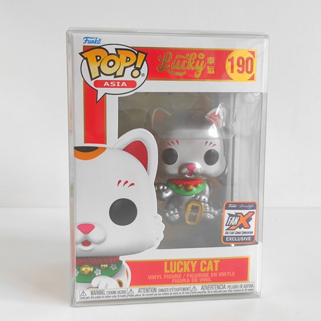 FUNKO POP ASIA #190 LUCKY CAT METALLIC SILVER FanX Salt Lake