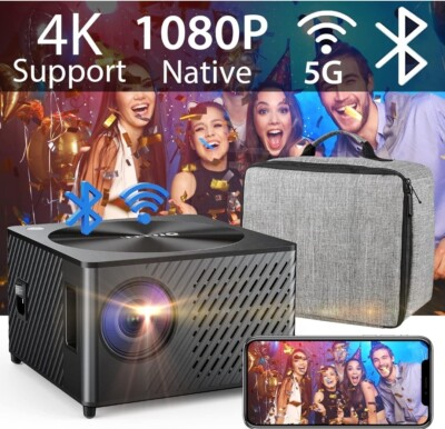 Projector Native 1080P 18000LM/800ANSI, OTOUCH 5G WiFi Bluetooth Projector 4K