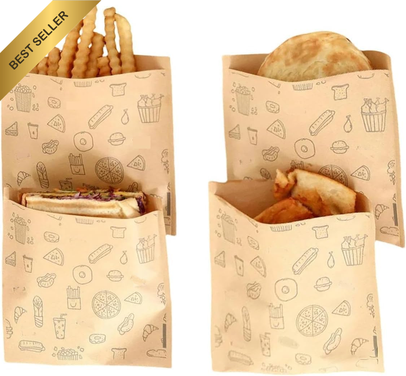 Greaseproof Paper Bags for Cookies, 50-Pack, Disposable Food Packaging Bags