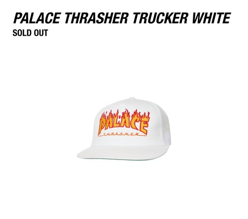 Brand New Palace x Thrasher Trucker Hat - White - SS24 - Cap