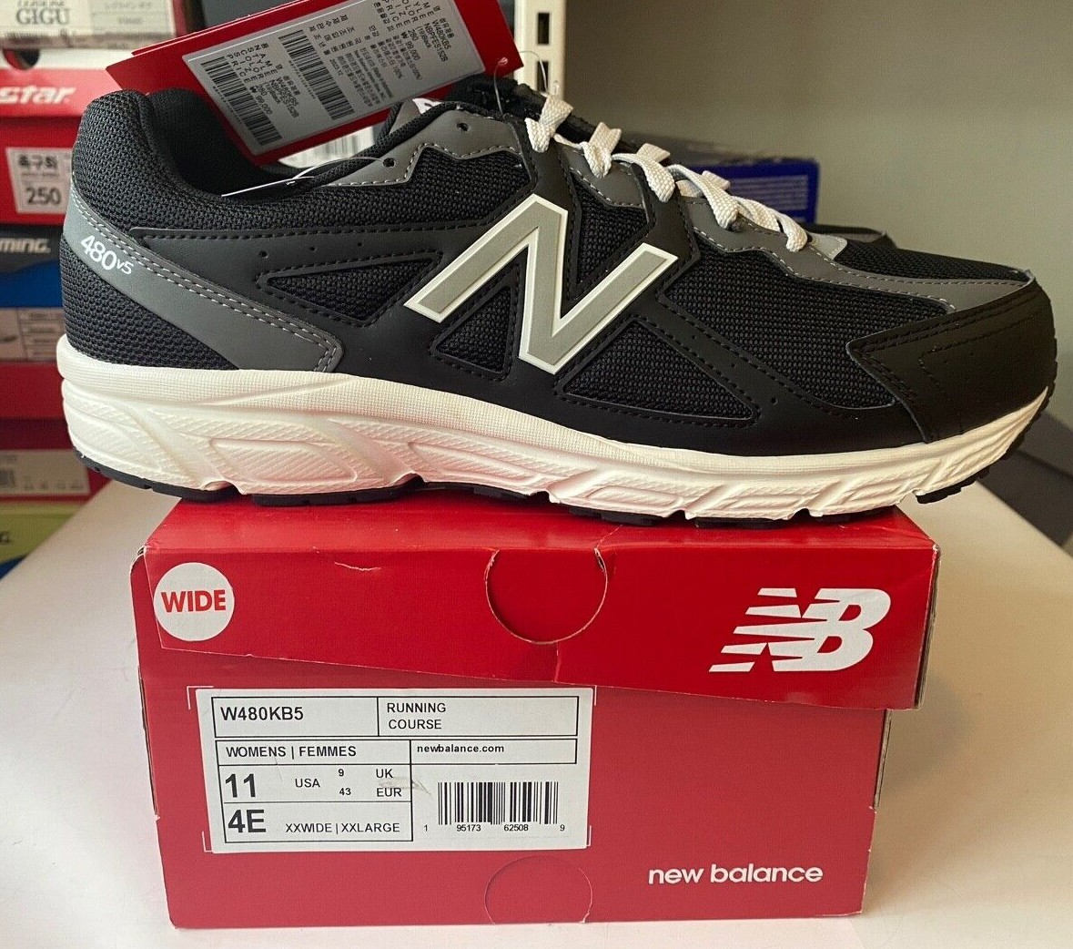 【NEW BALANCE】ニューバランス★W480KB5★ブラックグラフィック New Balance 480 Women's Running Shoes Sports 4E Black [US:11