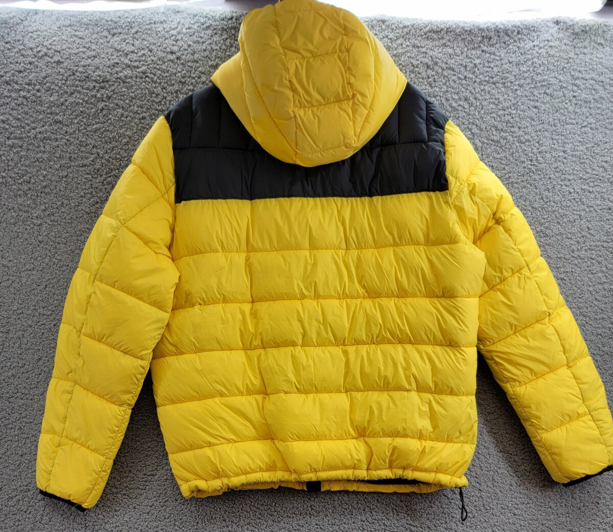 Club Room Chevron Quilted Hooded Puffer Jacket Men's L Yellow Zip Closure L/S~ - Picture 14 of 20