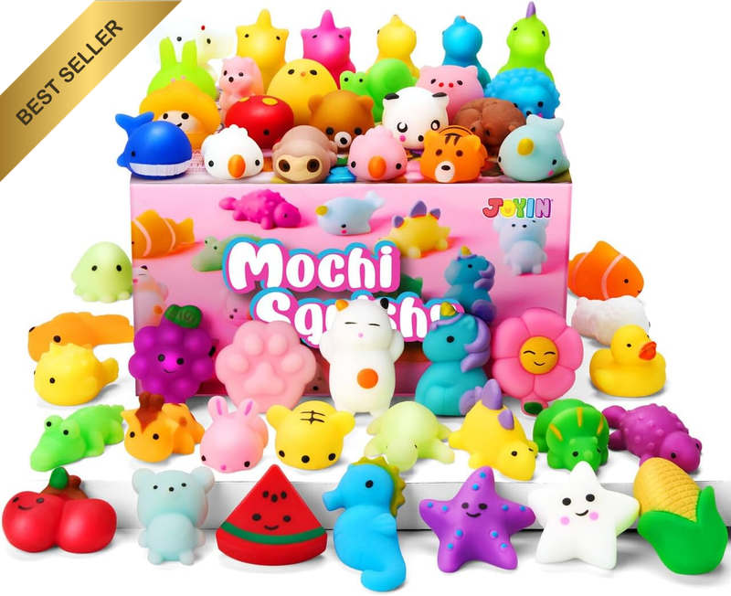Mochi Squishy Toys Set, Random 25 Pack Mini Mochi Party Favors for Kids, Kawaii