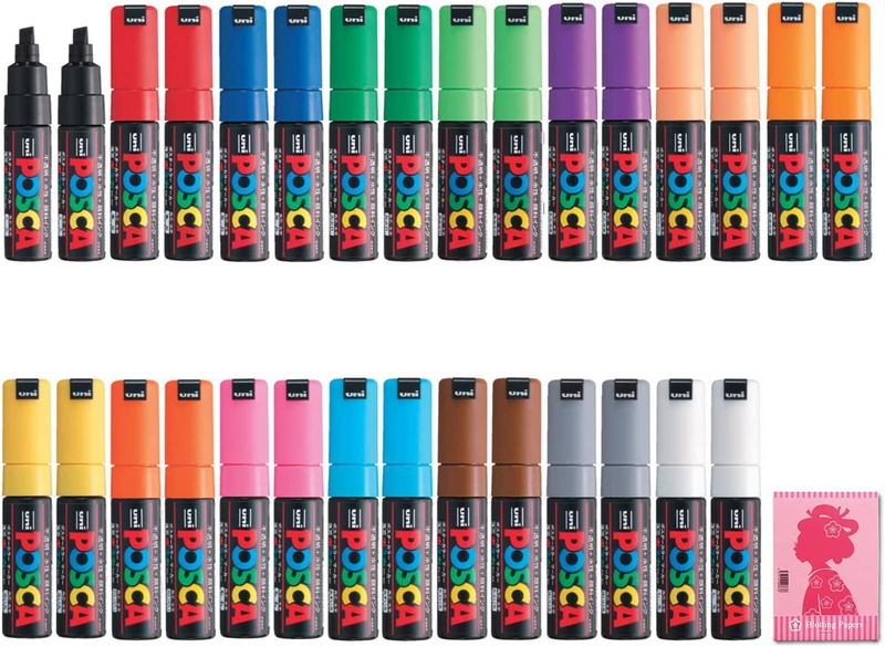 Posca Marker Acrylic Paint Pens Tip Width 8Mm 15 Colors, 2 Each, Posca Pens Are