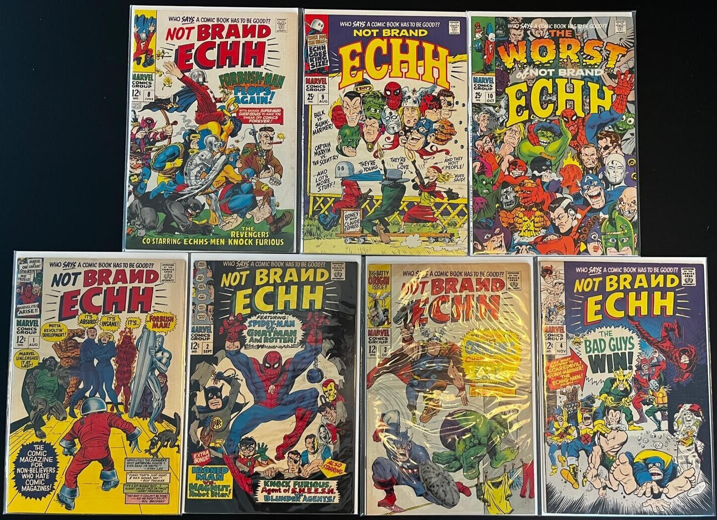 NOT BRAND ECHH (7-Book LOT) Silver Age Marvel Spoof (1967) with #1 2 3 4 8 9 10