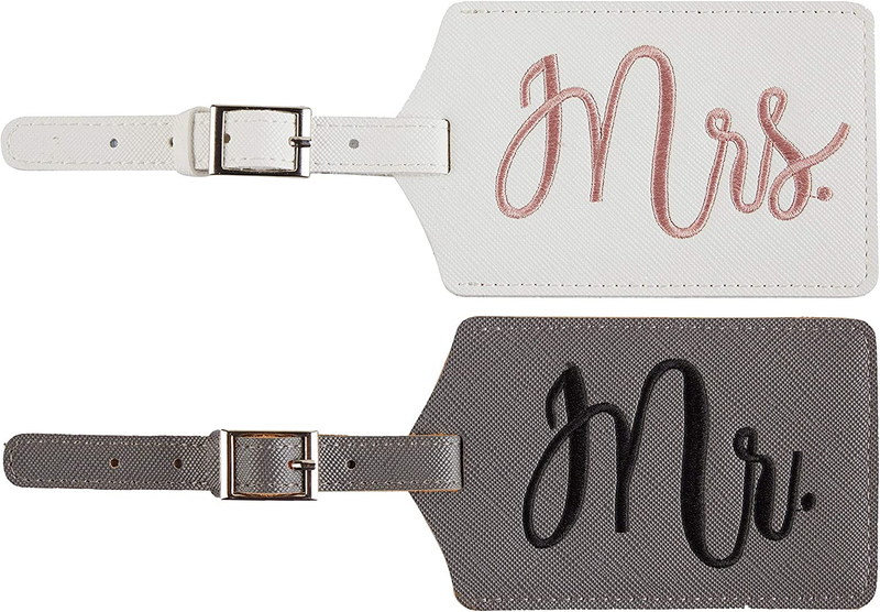 Mr. and Mrs. Honeymoon Wedding Bridal Shower Gift Cute Luggage Tag Travel Tags