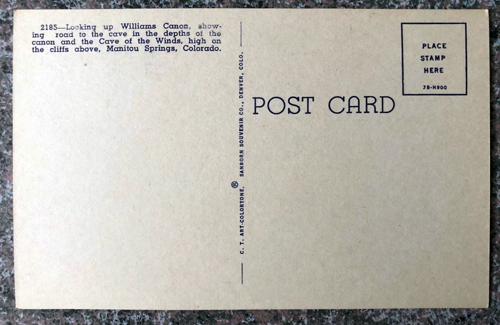 Williams Canon - Cave of the Winds - Manitou Springs Colorado - Vintage Postcard