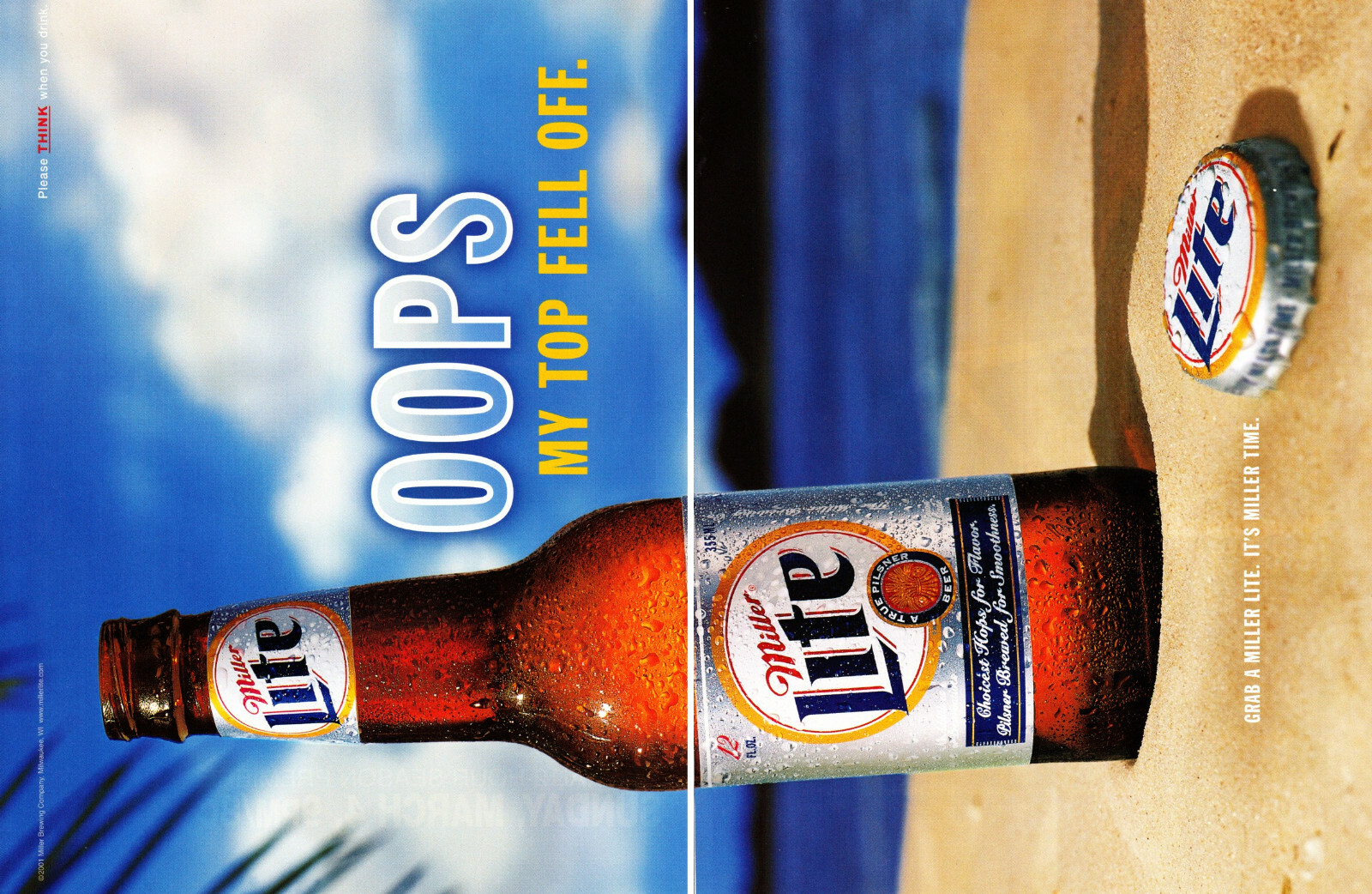 MILLER BEER AD #28 RARE 2001 OUT OF PRINT FOR COLLECTORS 2