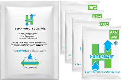 Humi-Smart 55% RH 2-Way Humidity Control Packet   30 Gram 4 Pack
