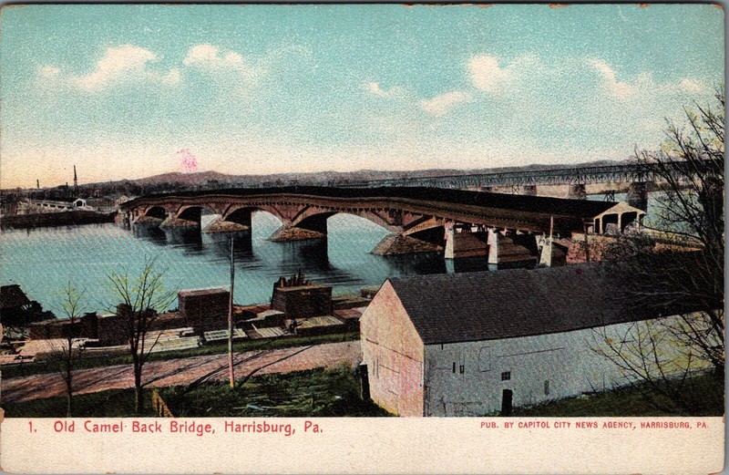 HARRISBURG PA, Old Camel Back Bridge, UDB Postcard, C3 eBay