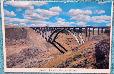 Fred G Redman Memorial Bridge Washington 1970's Unused Vintage Postcard