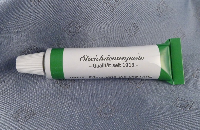 Tubenpaste GrÃN Schmirgelpaste Streich Abziehriemen Rasiermesser Herold Solingen