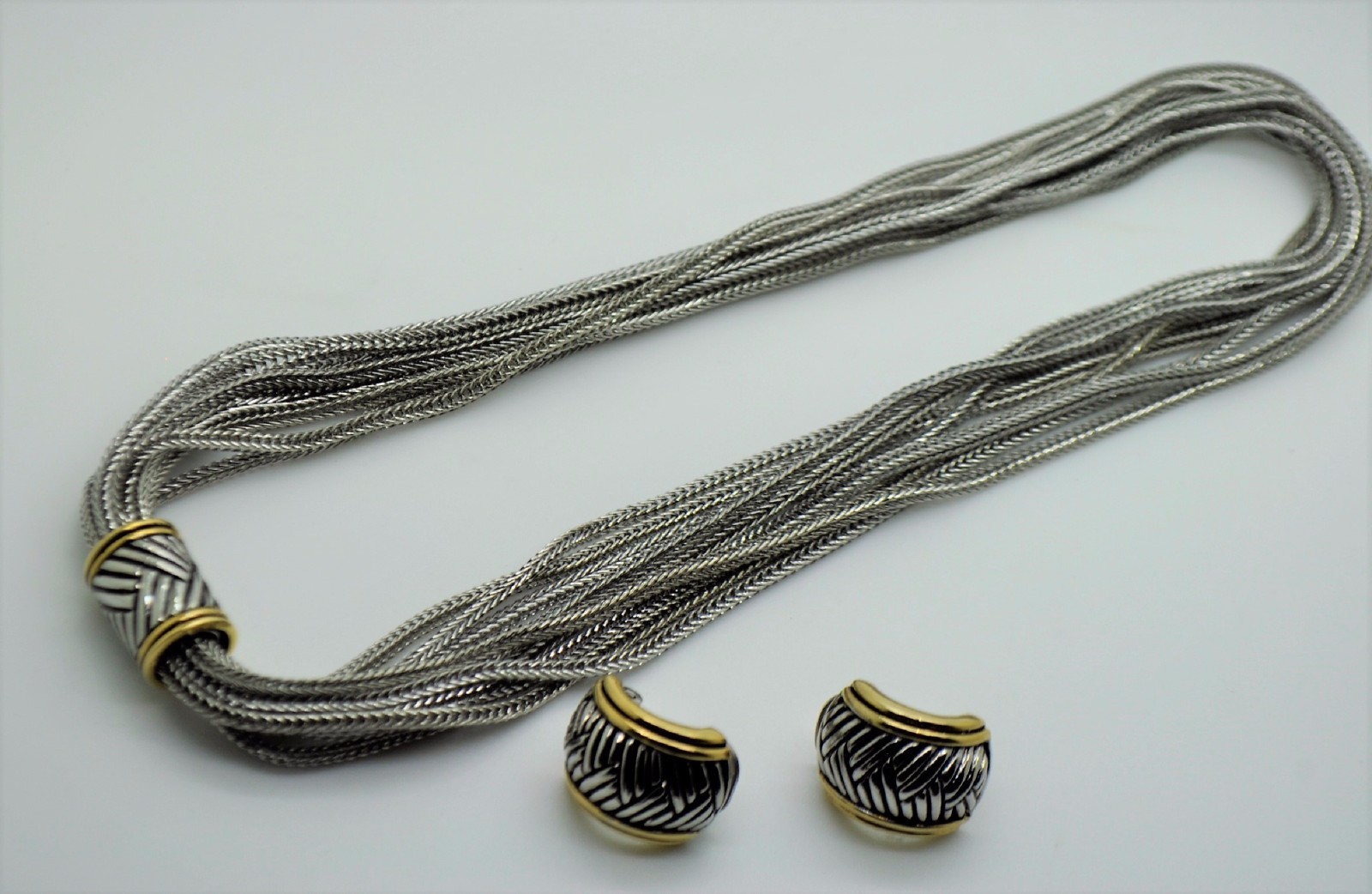 A368 CLASSIC Designer Style 9 Strands Silver Cable Chains
