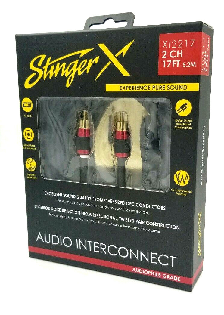 Stinger X2 Series Audiophile 17' 2 Channel RCA Interconnects Cable XI2217