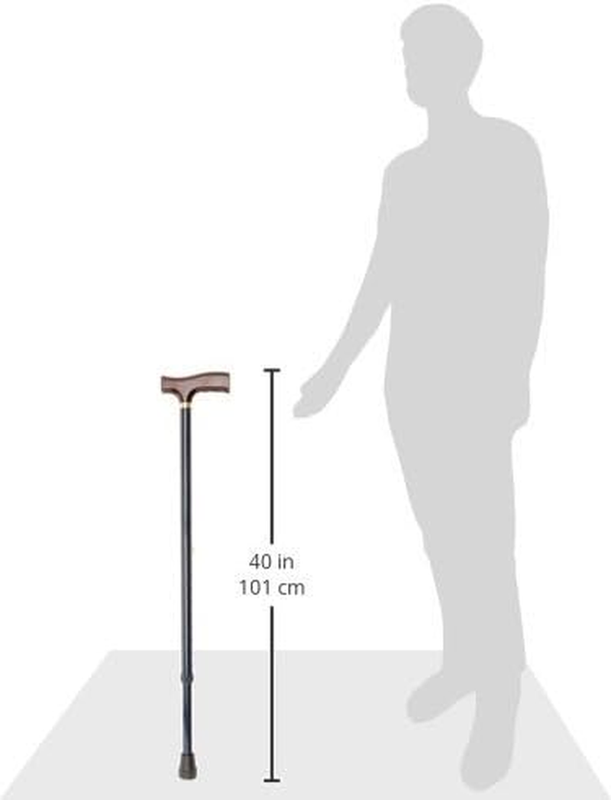 Lightweight Aluminum Adjustable Walking Cane with Derby-Top Handle for Men a