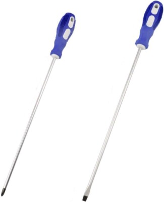 12Inch Long Screwdriver Magnetic Tip Cross Head Flat Head NO2 Screwdriver 2Pac