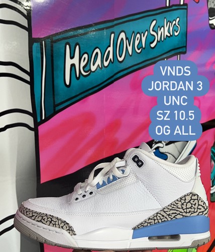 NIKE AIR JORDAN 3 RETRO OG UNC 2020 SZ 10.5 AUTHENTIC