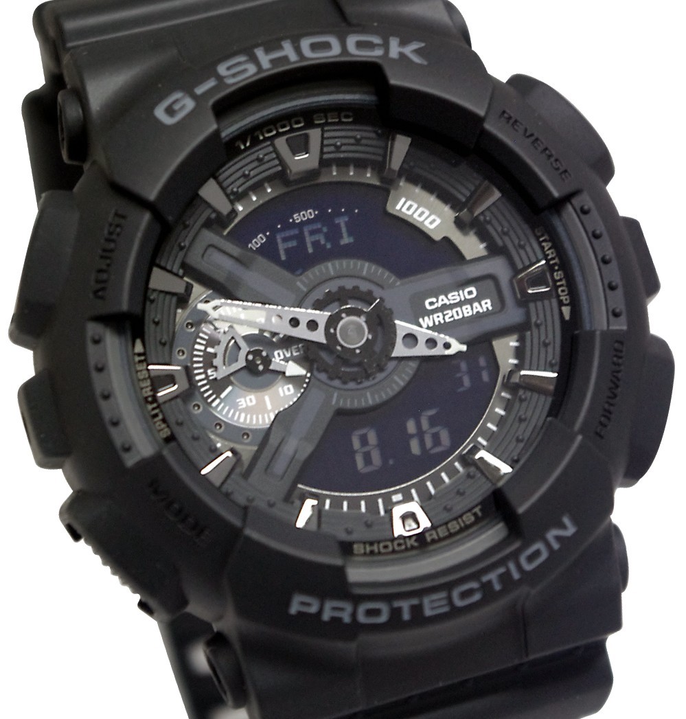 Casio G-Shock Mens Watch GA110-1B GA-110-1BDR Digital-Analog Black Large 4971850935575 | eBay