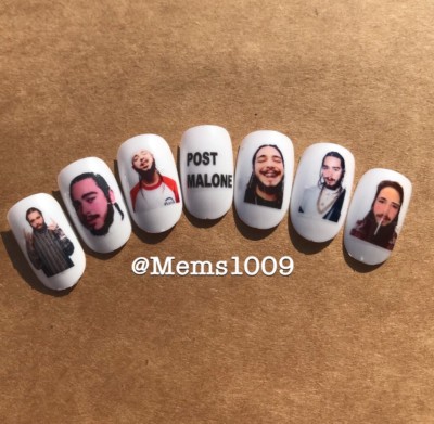 Post Malone Nail Art decals (water decals)  Rapper Nail Art Decals