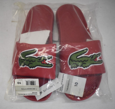 Lacoste Croco 319 4 US CMA Synthetic Mens Slides Red/Green 7-38CMA0073-T2Q Sz 10