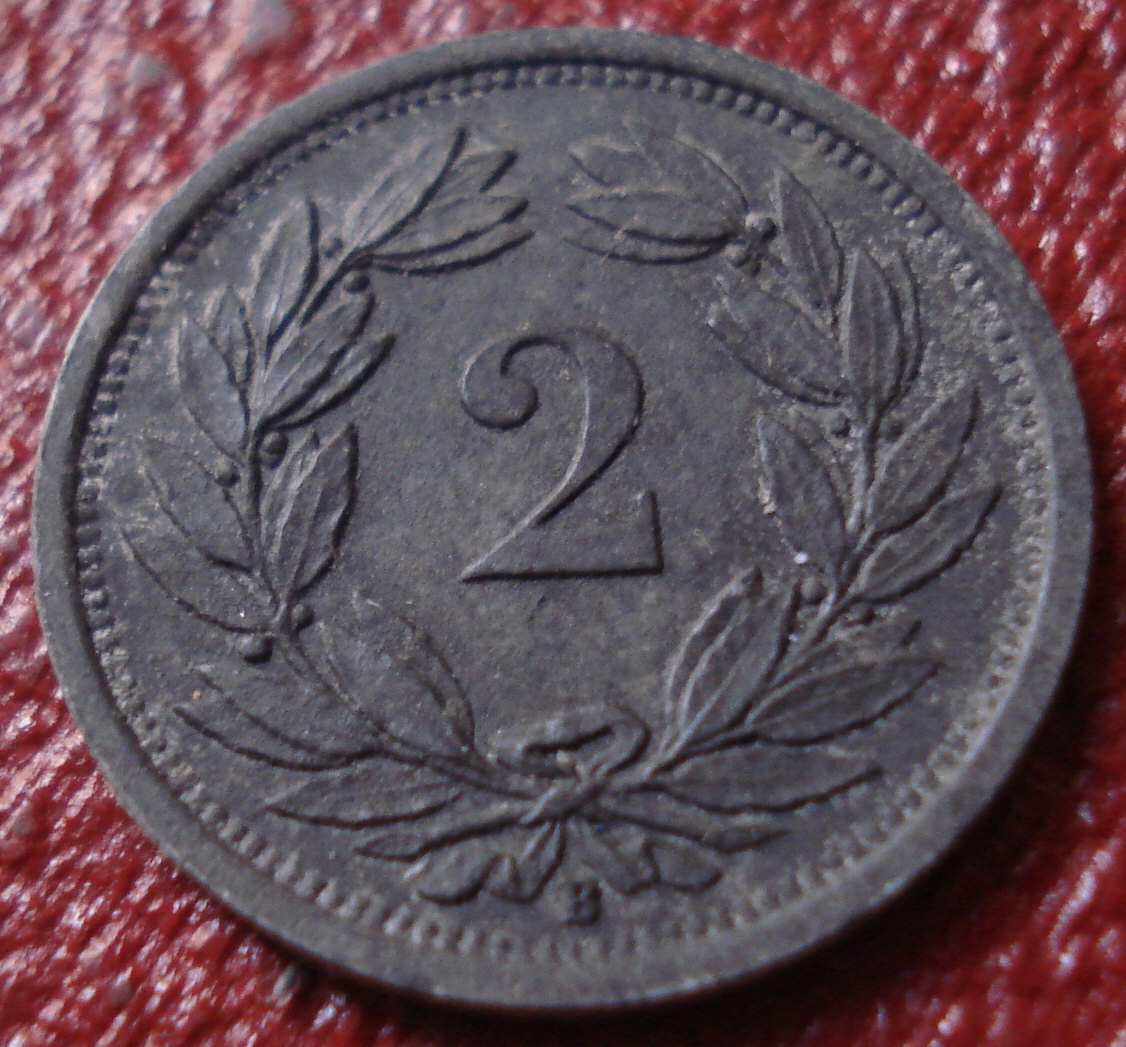 1944-B SWITZERLAND 2 RAPPEN IN VF-EF CONDITION