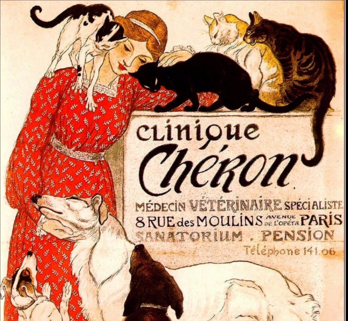 Clinique Cheron 1905 French Veterinary Clinic Advertisement Vintage Poster Print